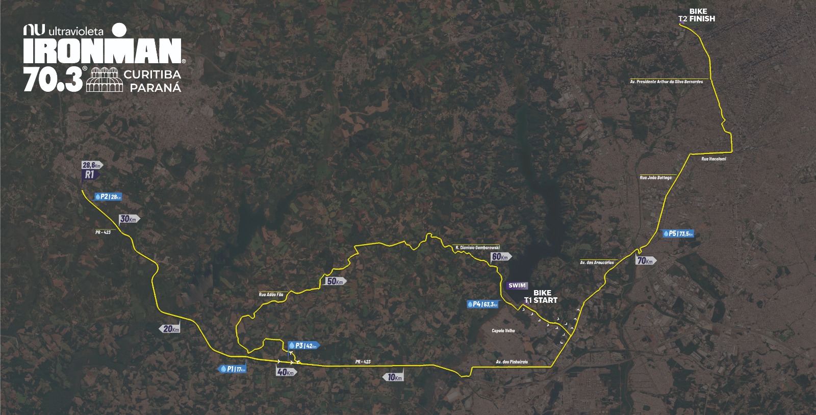 Nubank Ultravioleta IRONMAN 70.3 Curitiba-Paraná altera percurso de ciclismo